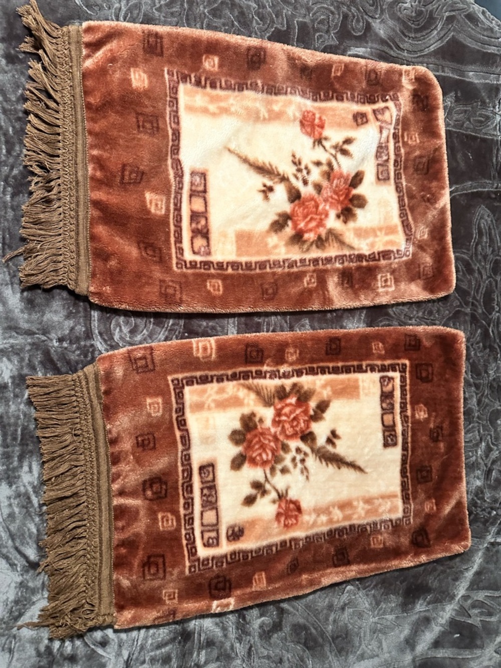 Set of TWO Plush Floral Accent Pillow Cover